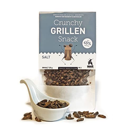 Crunchy Grillen 'Salt' - 20g Insekten Snack zum Sofortverzehr oder als Kochzutat - Insektensnack von 'SNACK insects' von SNACK insects