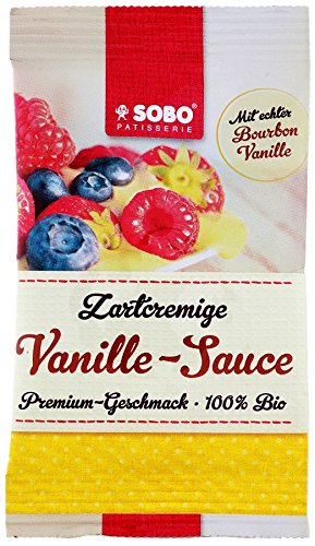 Vanille-Sauce Patisserie, 10 x 55g, Dessertsauce, warme Vanillesauce zum Apfelstrudel von SOBO Naturkost