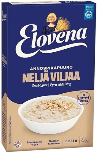 Elovena Four Grain Instant Porridge Finnish Oats 1 Box of 210g SÖPÖSÖPÖ pack (SOPOSOPO) von SÖPÖSÖPÖ
