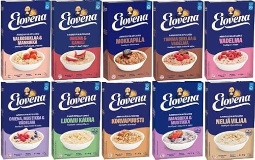 Elovena Porridge Set (pack of 10) -210-240g Pick 10 packs from 20 Flavors in Söpösöpö Box SOPOSOPO von SÖPÖSÖPÖ