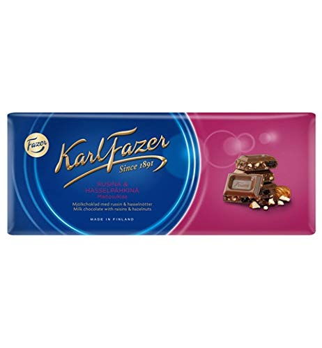 Fazer Karl Fazer Raisin & hazelnuts in milk Schokolade 10 Riegel of 200g SÖPÖSÖPÖ pack (SOPOSOPO) von SÖPÖSÖPÖ