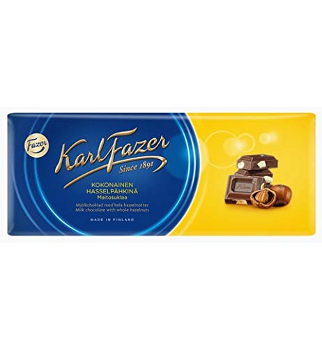 Fazer Karl Fazer Whole hazelnuts in milk Chocolate 1 bar of 200g 6.3oz SÖPÖSÖPÖ pack (SOPOSOPO) von SÖPÖSÖPÖ