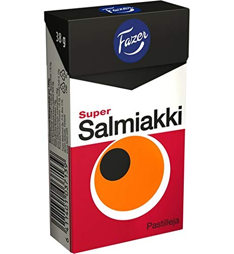 Fazer Super Salmiakki pastilles Lakritze 4 Boxen of 38g SÖPÖSÖPÖ pack (SOPOSOPO) von SÖPÖSÖPÖ