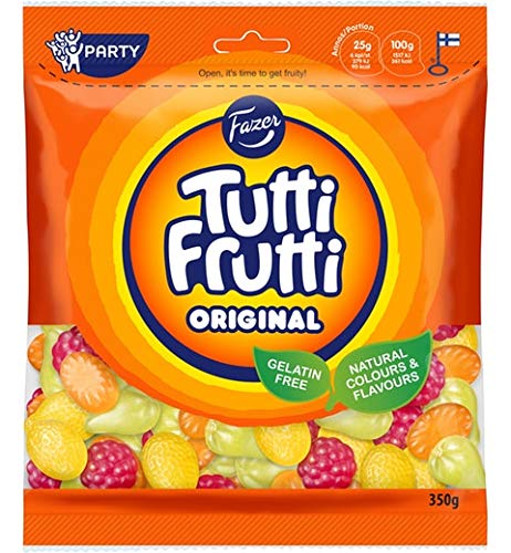 Fazer Tutti Frutti Original natural colours Gummiartig 12 Packungen of 350g SÖPÖSÖPÖ pack (SOPOSOPO) von SÖPÖSÖPÖ