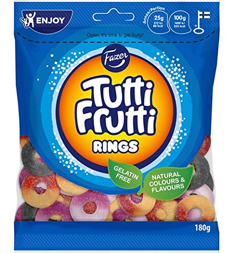 Fazer Tutti Frutti Rings Gummiartig 1 Pack of 180g SÖPÖSÖPÖ pack (SOPOSOPO) von SÖPÖSÖPÖ