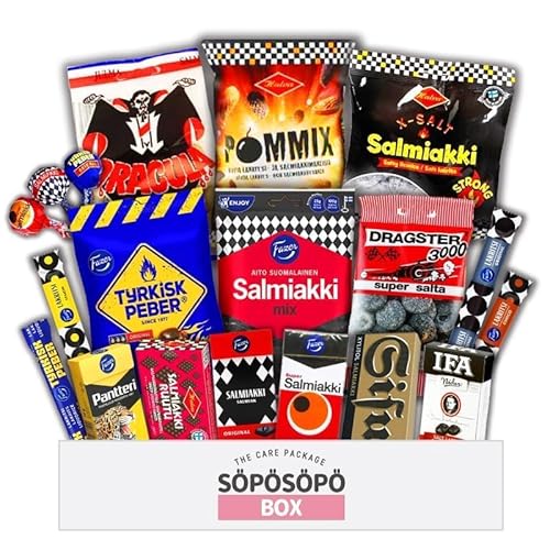 Finnisches Salmiakki und Lakritz-Set SÖPÖSÖPÖ BOX Variety Pack Pflegepaket Leckereien Geschenkkorb Boxen Pack Erwachsene von SÖPÖSÖPÖ