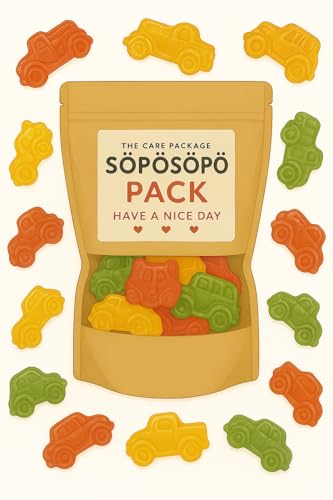 SÖPÖSÖPÖ Scandinavian Treat Pack – Mini Classic Car Fruchtgummis – 150g Nordische Süßigkeitentüte – Bunte, auto-förmige Gummibonbons – Hergestellt in Finnland – soposopo Pack von SÖPÖSÖPÖ