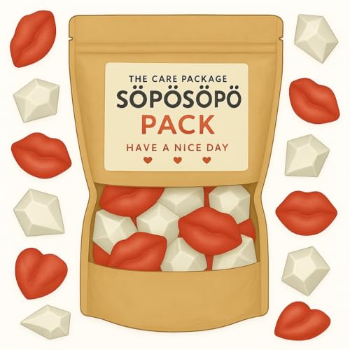 SÖPÖSÖPÖ Scandinavian Treat Pack – Remix Kisses Gummibonbons – 150g Nordische Süßigkeitentüte – Himbeer- & Pfirsichgeschmack in Lippen- und Edelsteinform – Vegan, Süß & Verspielt – SÖPÖSÖPÖ Pack SÖPÖSÖPÖ Scandinavian Treat Pack – Remix Kisses Gummibonbons – 150g Nordische Süßigkeitentüte – Himbeer- & Pfirsichgeschmack in Lippen- und Edelsteinform – Vegan, Süß & Verspielt – SÖPÖSÖPÖ Pack von SÖPÖSÖPÖ