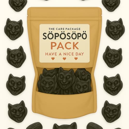 SÖPÖSÖPÖ Scandinavian Treat Pack – Tervapiru Rauchige Lakritz-Gummis – Finnische weiche Süßigkeit in Teufelsform – 150g – Kräftig, rauchig & einzigartig – soposopo Pack von SÖPÖSÖPÖ