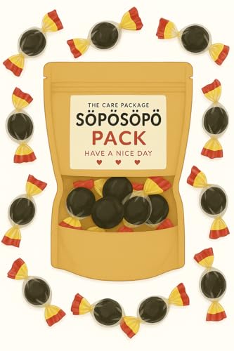SÖPÖSÖPÖ Skandinavisches Naschpaket – Salmiakkikirppu – 150g Nordische Süßigkeitentüte – Klassische umwickelte Salzlakritze – Finnische Salmiakki-Tradition – Vegan-freundlich – soposopo Pack von SÖPÖSÖPÖ