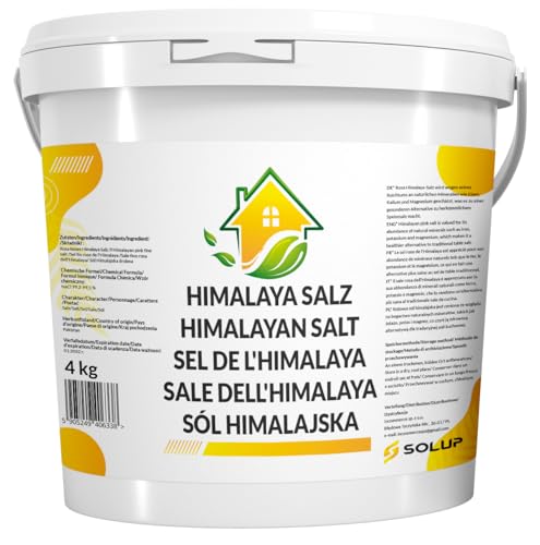 SOLUP Himalaya Salz 4Kg I Rosa Himalaya I Rosa Natursalz I Himalayan Pink Salt I Himalaya-salz von SOLUP