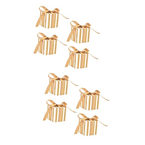 SOLUSTRE 100 Stk Rituale kleine Geschenke das Ritual der Ritus golden hochzeitsdeko hochzeits dekoration Geschenkbehälter Schokoladenschachteln Streifen Süßigkeiten Box quatratische Kiste von SOLUSTRE