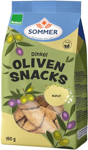 Sommer & Co. Bio Dinkel Oliven-Snacks natur, vegan (6 x 150 gr) von SOMMER CABLE