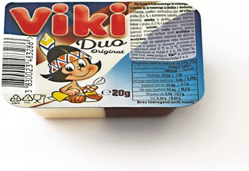 90 Pcs VIKI DUO 20 g - Zweifarbiger Schoko-Snack - halb dunkle Schokolade & halb weiße Vanillecreme von SORINA