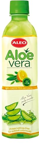 ALEO 0.5L Premium Green tea and Lemon Aloe Vera Drink - Natural, No Preservatives, No Artificial Colors Superior Taste Award 2025 von SORINA
