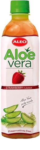 ALEO 0.5L Premium Strawberry Aloe Vera Drink - Natural, No Preservatives, No Artificial Colors Superior Taste Award 2025 von SORINA