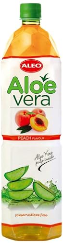 ALEO 1.5L Premium Peach Aloe Vera Drink - Natural, No Preservatives, No Artificial Colors Superior Taste Award 2025 von SORINA