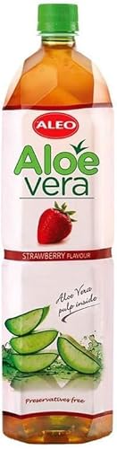 ALEO 1.5L Premium Strawberry Aloe Vera Drink - Natural, No Preservatives, No Artificial Colors Superior Taste Award 2025 von SORINA