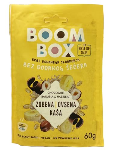 BOOM BOX Haferflocken – gesunde Frühstücksauswahl (banana, hazelnut- 60g) von SORINA
