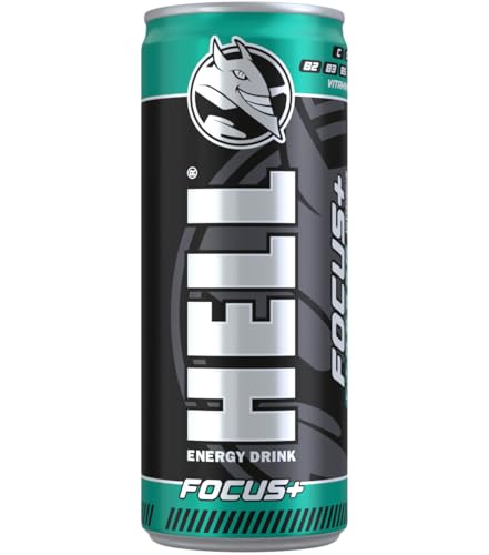 HELL FOCUS Energy Drink | +20% More Caffeine | Vitamins B2, B3, B6, B12, C & D | No Preservatives | Environmentally Friendly Packaging | 24 x 250 ml | Compatible with HELL Energy HELL FOCUS Energy Drink | +20% More Caffeine | Vitamins B2, B3, B6, B12, C & D | No Preservatives | Environmentally Friendly Packaging | 24 x 250 ml | Compatible with HELL Energy von SORINA