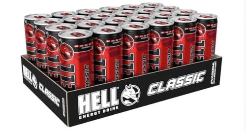Energy Drink | +20% More Caffeine | Vitamins B2, B3, B6, B12, C & D | No Preservatives | Environmentally Friendly Packaging | 24 x 250 ml | Compatible with HELL Energy (250ML, HELL CLASSIC) von SORINA