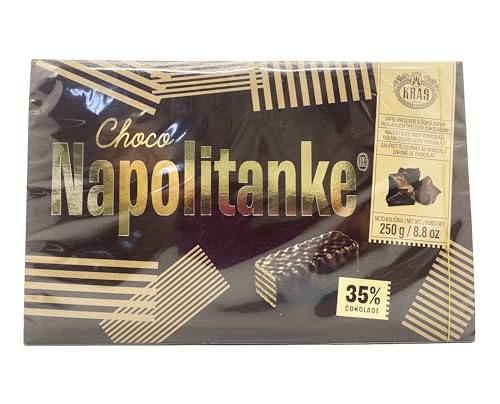 NAPOLITANKE KRAS Premium Waffeln - Premium Waffelkekse mit leckeren Milch-, Schokoladencreme-, Haselnuss-, Zitronen- und Orangenfüllungen - Verschiedene Größen (250 G, 12 PCS) von SORINA