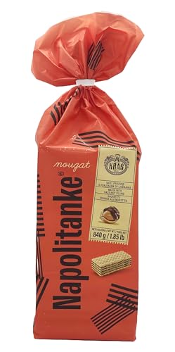 NAPOLITANKE KRAS Premium Waffeln - Premium Waffelkekse mit leckeren Milch-, Schokoladencreme-, Haselnuss-, Zitronen- und Orangenfüllungen - Verschiedene Größen (840 G HAZELNUT, 2 PCS) von SORINA