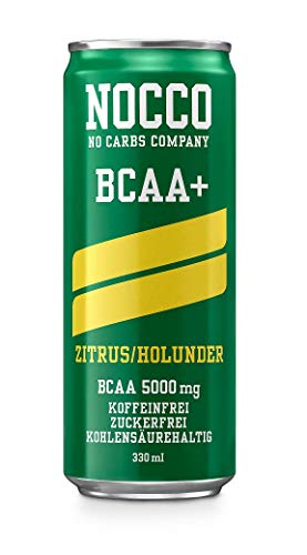 Nocco BCAA Energy Drink 330 ml koffeinfrei – Citrus/Holunderblüte, 12 Stück von SORINA