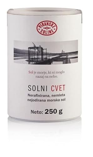 Solni Cvet – Fleur de Sel 250 g (geschützte Ursprungsbezeichnung) – reines biologisches und unraffiniertes Meersalz – gut zum Kochen und als Speisesalz (12 Stück) von SORINA