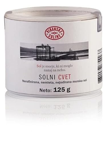 Solni Cvet - Salzblume 125 g (geschützte Ursprungsbezeichnung) – rein organisches und unraffiniertes Meersalz – gut zum Kochen und Speisesalz (35 Unzen) (6) von SORINA