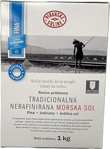 Traditionelles feines jodiertes, unraffiniertes Meersalz (1-kg-Beutel) – rein biologisches und unraffiniertes Meersalz – gut zum Kochen und Speisesalz (35 Unzen) von SORINA