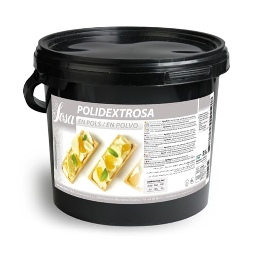 SOSA Polydextrosepulver, Füllmittel, Verdickungsmittel, Stabilisator und Feuchtigkeitscreme für Backwaren, Eimer mit 3,5 kg von SOSA