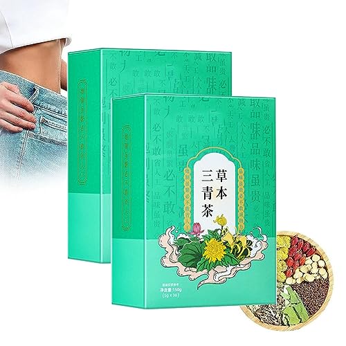 Kräutertee mit drei Grünen, Kräutertee mit drei Kräutern, Kräutertee zum Schutz der Leber, Kräutertee mit drei Qing Cha, chinesischer Kräutertee für die Leberpflege und Mundtrockenheit (2box) von SPAYEIM