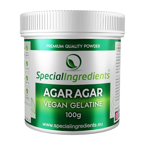 Special Ingredients Agar Agar 100g Höchster Qualität, Geeignet Für Veganer Und Vegetarier, Nicht Gentechnisch Verändert, Glutenfrei, Nicht Bestrahlt - Recycelbarer Behaltert von Special Ingredients