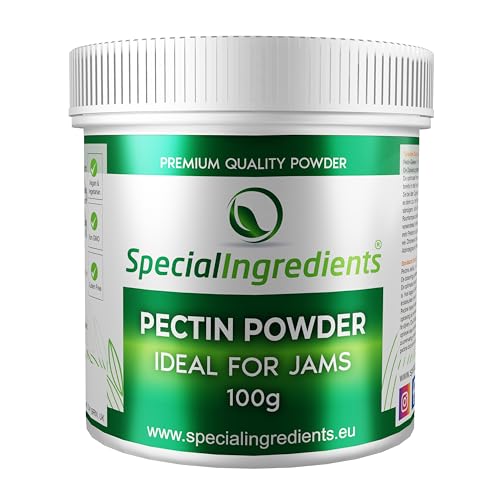 Special Ingredients Pektin Pulver 100 g Premium-Qualität, ideal für die Herstellung von Konfitüre, Marmeladen, Chutneys, Fruchtgelees und Kuchenfüllungen, europäisch, gentechnikfrei, glutenfrei – recycelbarer Behälter von Special Ingredients