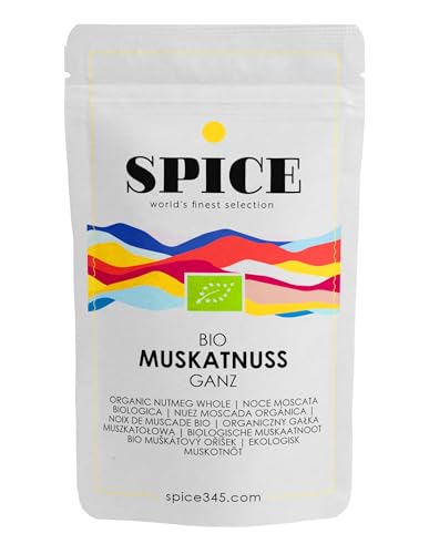 SPICE Bio Muskatnuss ganz, 15 Stück. Aromatische Muskatnüsse handverlesen. Erntefrisch für die Mühle oder Reibe, hohe Qualität SPICE Bio Muskatnuss ganz, 15 Stück. Aromatische Muskatnüsse handverlesen. Erntefrisch für die Mühle oder Reibe, hohe Qualität von SPICE 345 world's finest selection