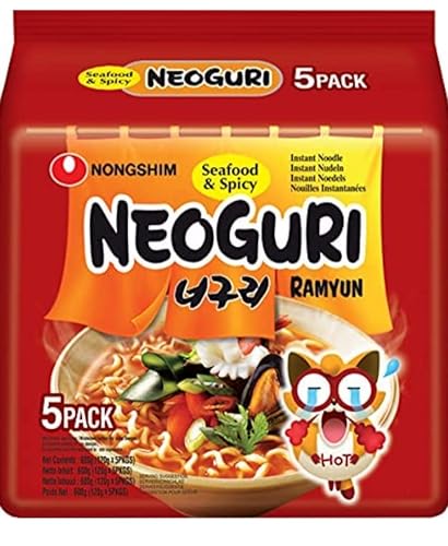 SPICEHUB NONGSHIM Neoguri-Set mit Meeresfrüchten und würzigen Neoguri, traditionell, würzige Nudelsuppe, ideal zum Snacken, Rühren, Suppen von SPICEHUB