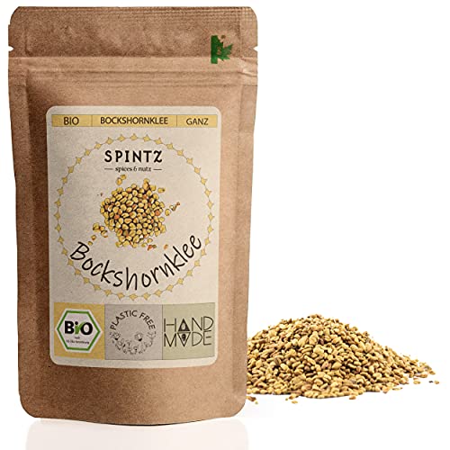 SPINTZ® Bio Bockshornklee Saat ganz 250g - plastikfrei verpackt - Bockshornkleesamen - Bockshorn Samen - vegan - 100% natürlich und ohne Zusätze von SPINTZ
