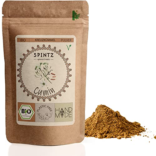 SPINTZ Bio Cumin gemahlen - Cuminpulver in Premium Qualität - Pulver aus Kumin Körner - 100% natürlich - aus biologischem Anbau - vegan - Ideal zum Kochen | plastikfrei verpackt (1000 GR) von SPINTZ