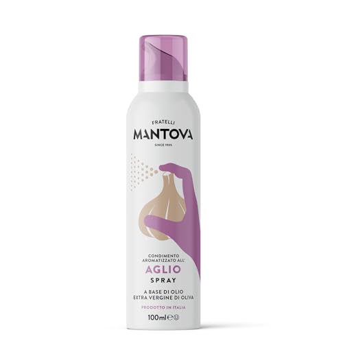SPRAYLEGGERO Natives Olivenöl Extra Aromatisiert mit Knoblauch 100ml - durch die Praktische Sprühflasche Können Sie bis zu 90 % des Öls Einsparen von SPRAYLEGGERO
