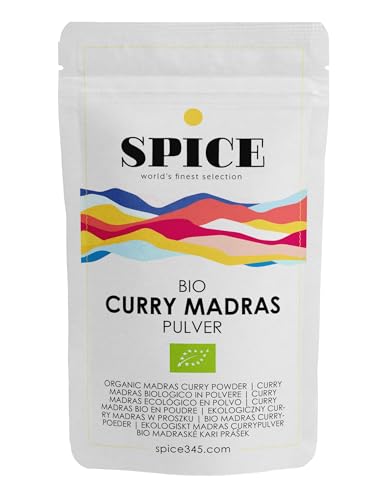 SPICE Bio Curry Pulver Golden Madras, 250 Gramm - 100% indisches Madras Currymischung, exotische Gewürzmischung (leicht scharf), gelbes Currypulver, sehr aromatisch von SPiCE 345 world's finest selection