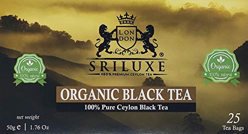 SRILUXE®️ Premium Quality Ceylon Organic Black Tea Bags | Sri Lankan Luxury Tea | Exquisite Taste & Aroma | Freshly Harvested 100% Natural Tea | Detox Tea High in Antioxidants (25 Teabags) von SRILUXE
