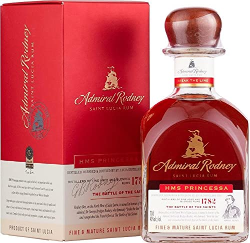 ADMIRAL RODNEY HMS PRINCESSA 70 CL IN EINER KISTE von ST. LUCIA DISTILLERS