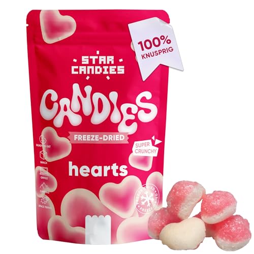 Star Candies Fruchtgummi Herzen | Gefriergetrocknete Amerikanische Süßigkeiten | Gefriergetrocknetes Dessert für Geburtstagsfeiern | Weltraum- und Astronauten-Snack | Freeze Dried Candy (30 g) von STAR CANDIES