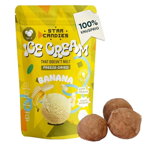 Star Candies Gefriergetrocknete Bananeneiskugeln | Gefriergetrocknete Süßigkeiten | Freeze Dried Candy | Weltraum- und Astronauten-Snack | Camping, Party Essen | Geburtstags- oder Party (50 g) von STAR CANDIES