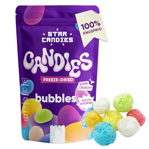 Star Candies Gefriergetrocknete Blasenbonbons | Gefriergetrocknete Amerikanische Süßigkeiten | Gefriergetrocknetes Dessert Geburtstagsfeiern | Astronauten-Snack | Freeze Dried Candy (20 g) von STAR CANDIES