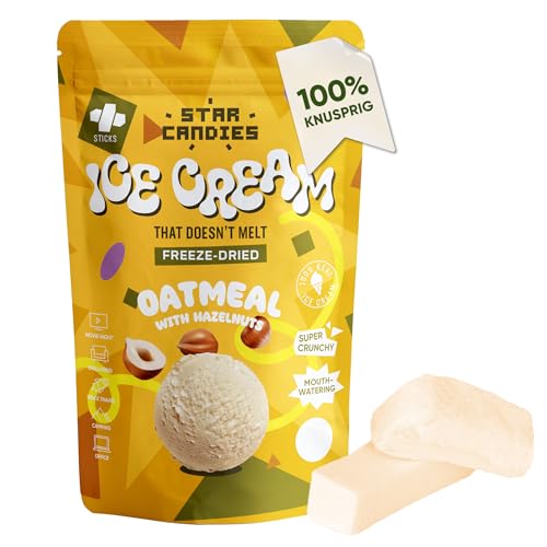 Star Candies Gefriergetrocknetes Haselnuss-Haferflocken-Eis | Gefriergetrocknete Süßigkeiten | Freeze Dried Candy | Weltraum- und Astronauten-Snack | Geburtstags- oder Party (50 g) von STAR CANDIES