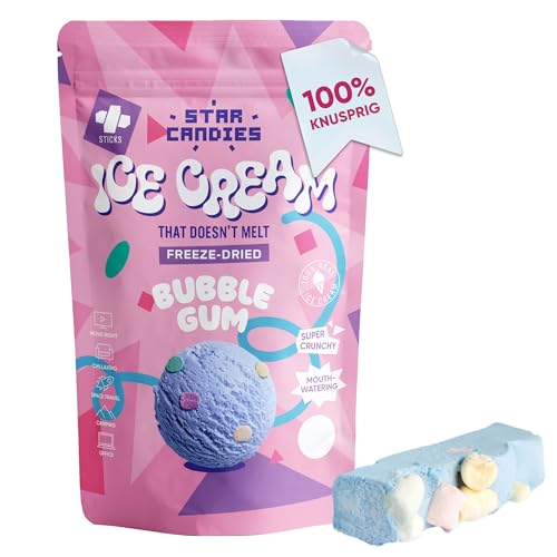 Star Candies Gefriergetrocknetes Kaugummi-Eis | Gefriergetrocknete Süßigkeiten | Freeze Dried Candy | Weltraum- und Astronauten-Snack | Camping, Party Essen | Geburtstags- oder Party (50 g) von STAR CANDIES