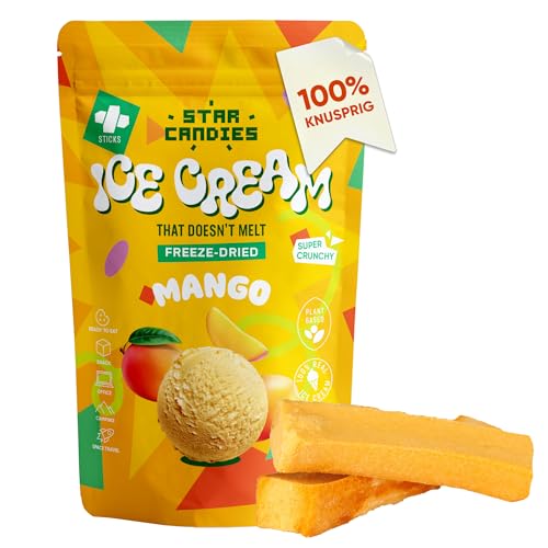 Star Candies Gefriergetrocknetes Mango-Eis | Gefriergetrocknete Süßigkeiten | Freeze Dried Candy | Weltraum- und Astronauten-Snack | Geburtstags- oder Party (50 g) von STAR CANDIES