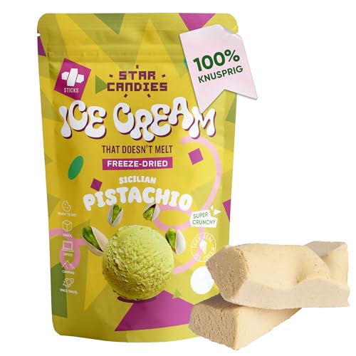 Star Candies Gefriergetrocknetes Pistazieneis | Gefriergetrocknete Süßigkeiten | Freeze Dried Candy | Weltraum- und Astronauten-Snack | Geburtstags- oder Party (50 g) von STAR CANDIES
